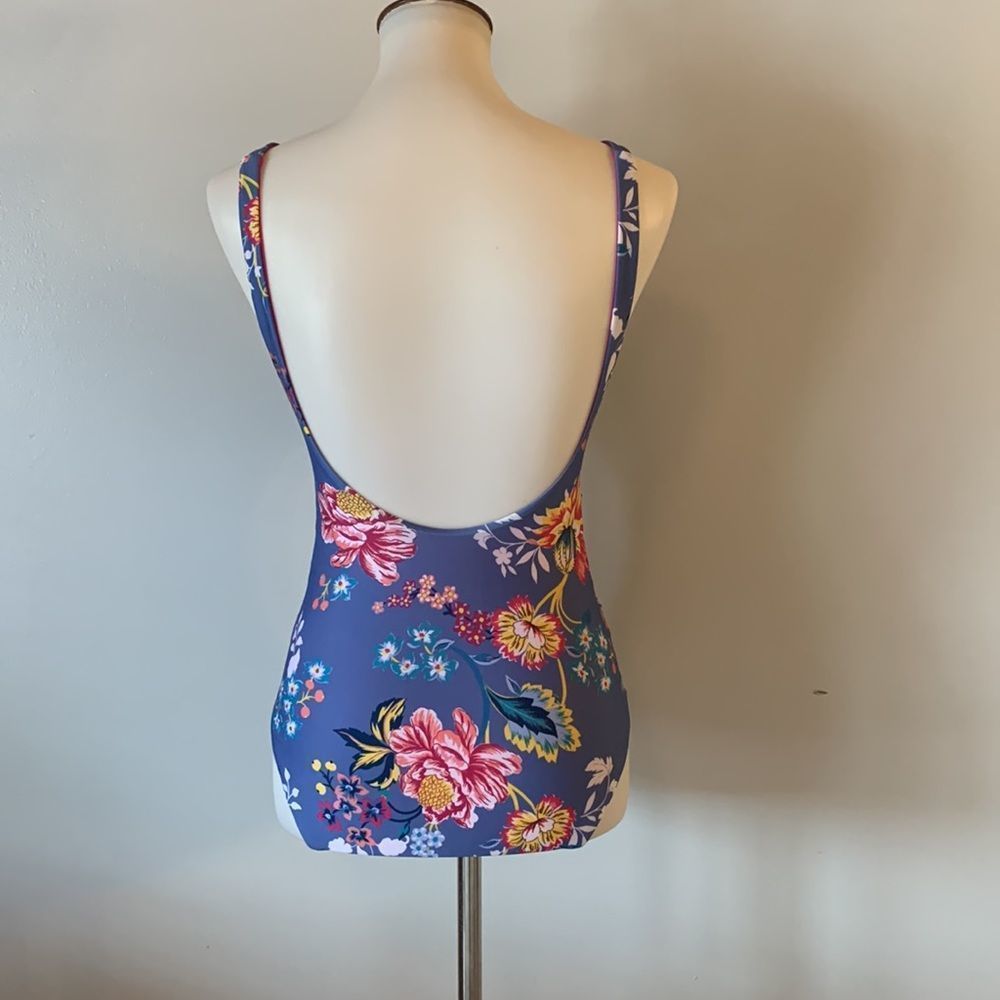 NWOT! Victoria's Secret Purple Floral Side Cut Outs  One Piece Swimsuit! - Picture 4 of 8